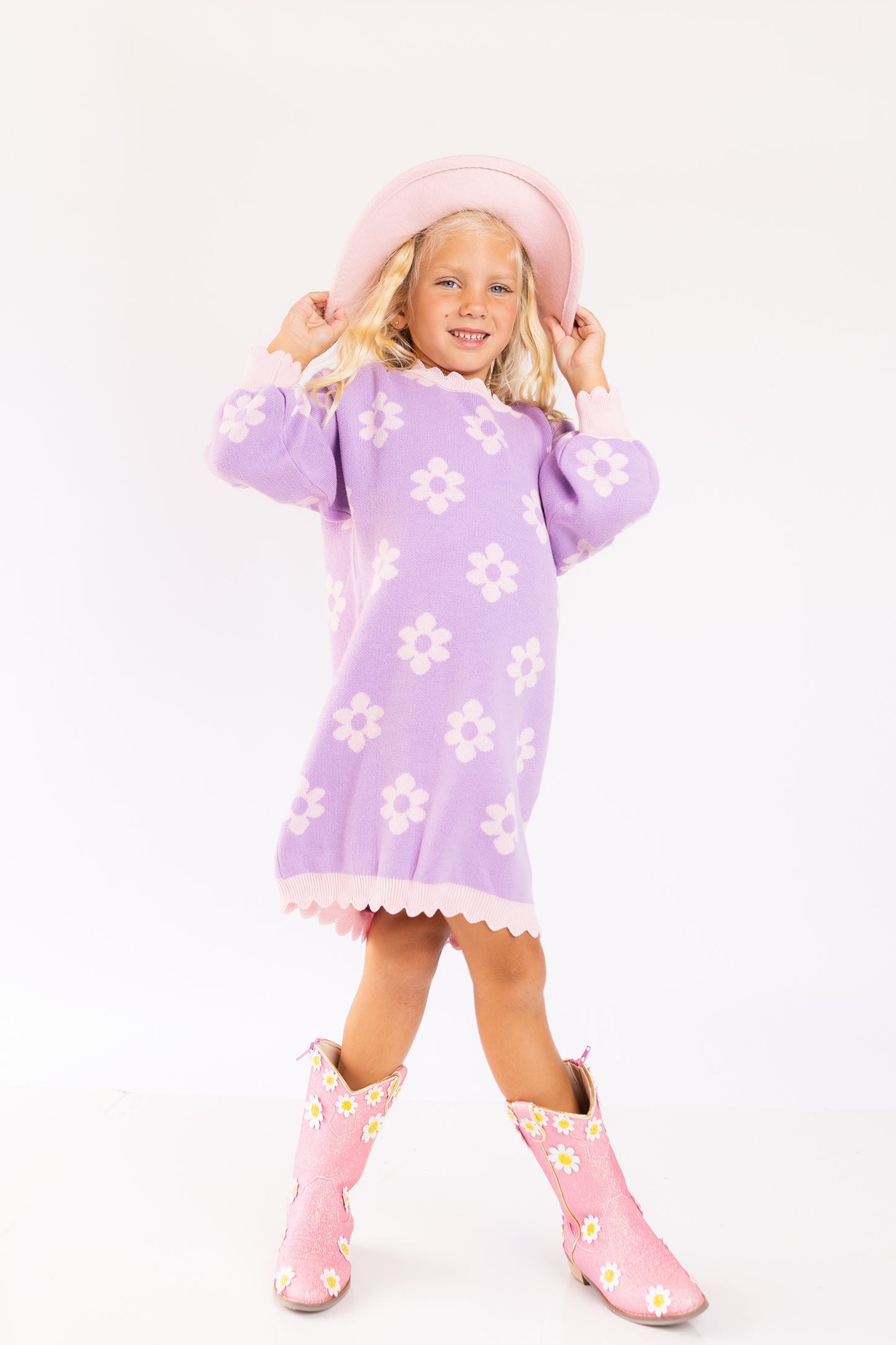 Lavender Daisy Knit Dress (PREORDER!!)