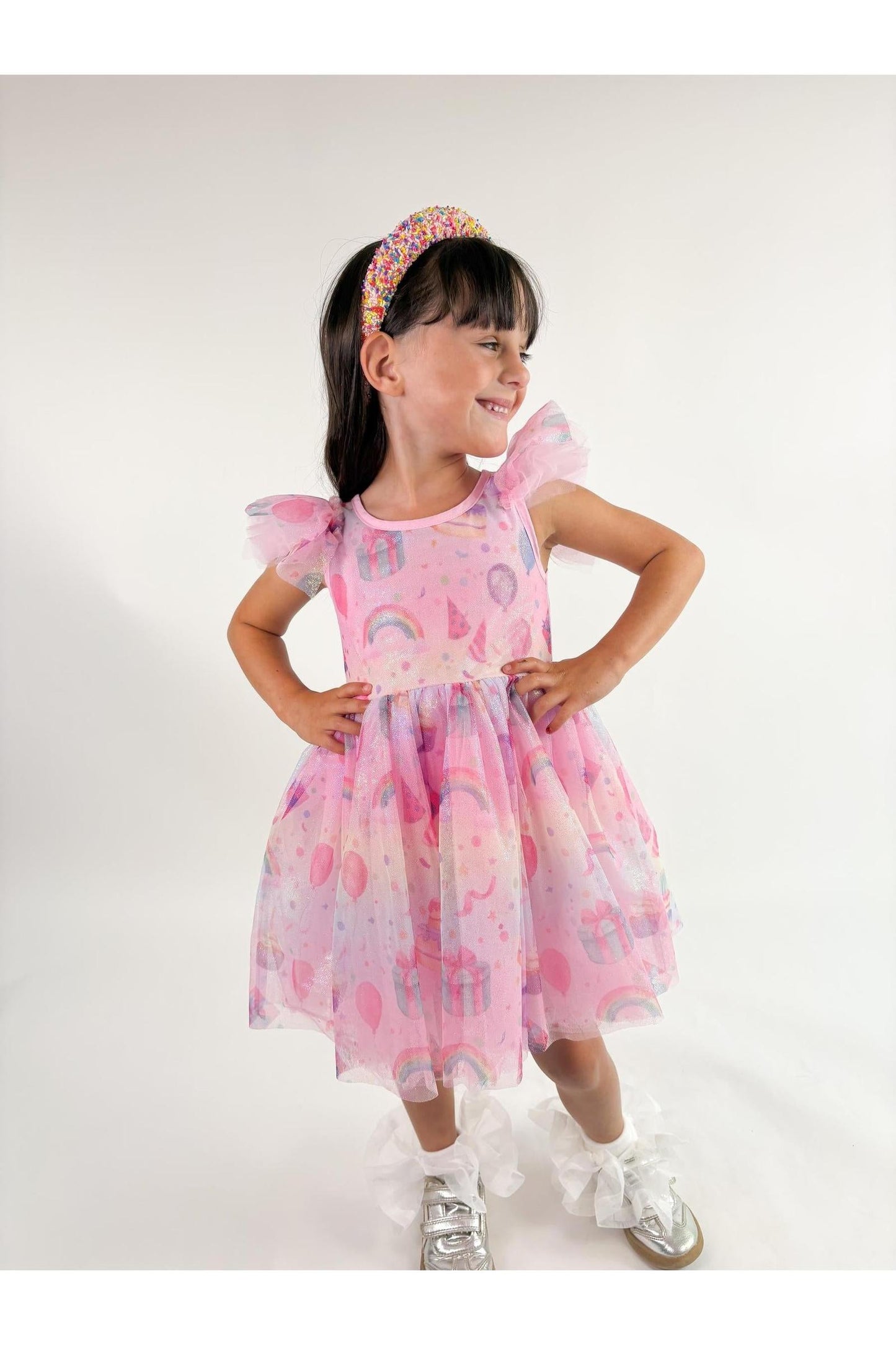 Birthday Print Tulle Dress