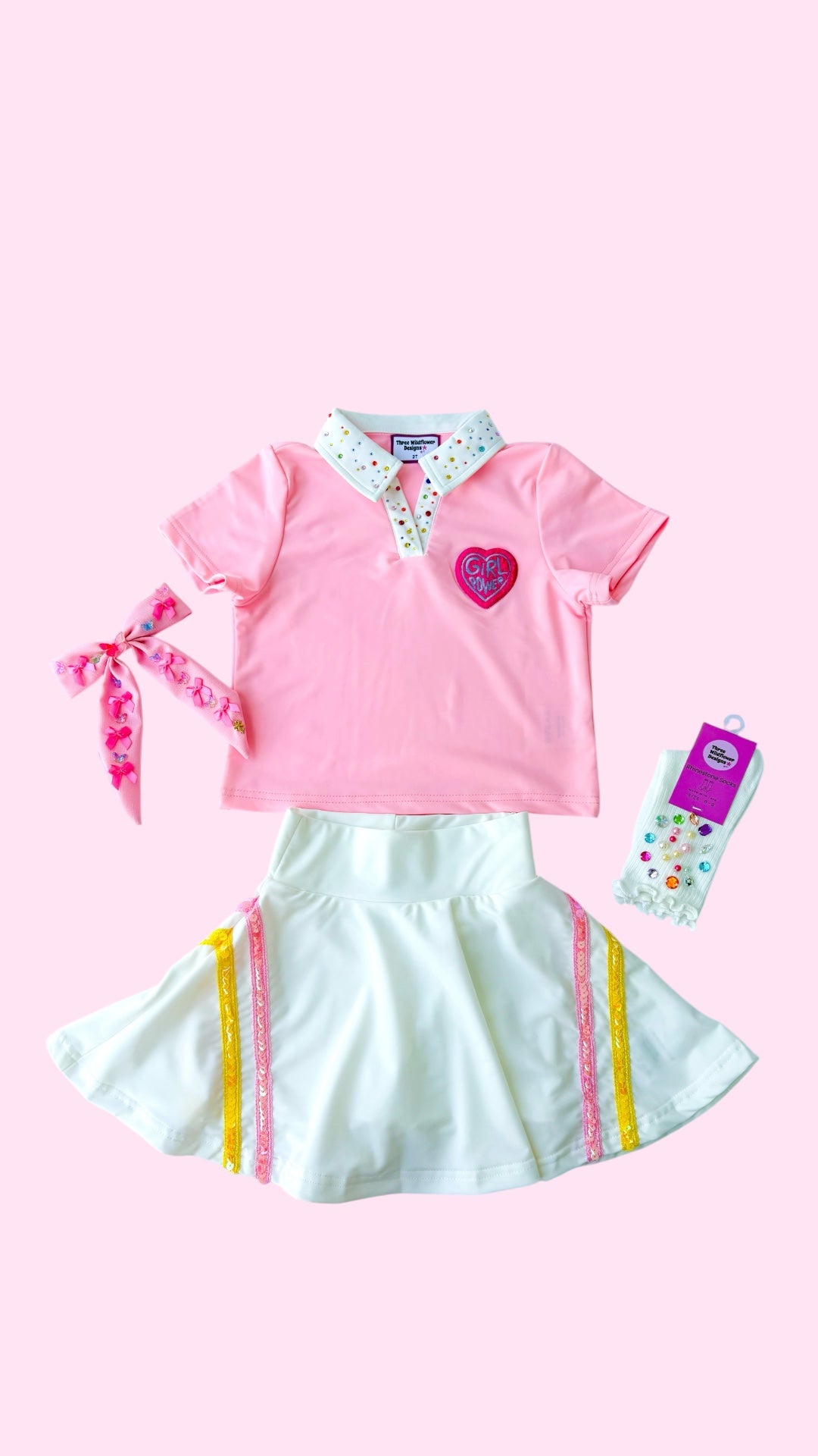 Girl Power Athletic Top and Skort Set