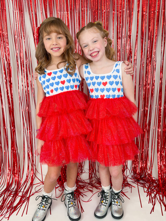 Sparkly Red, White & Blue Tulle Dress