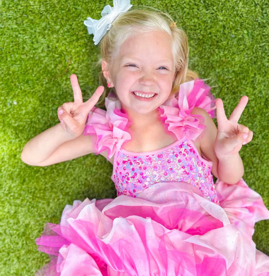 Ombre Pink Sparkle Tulle Dress