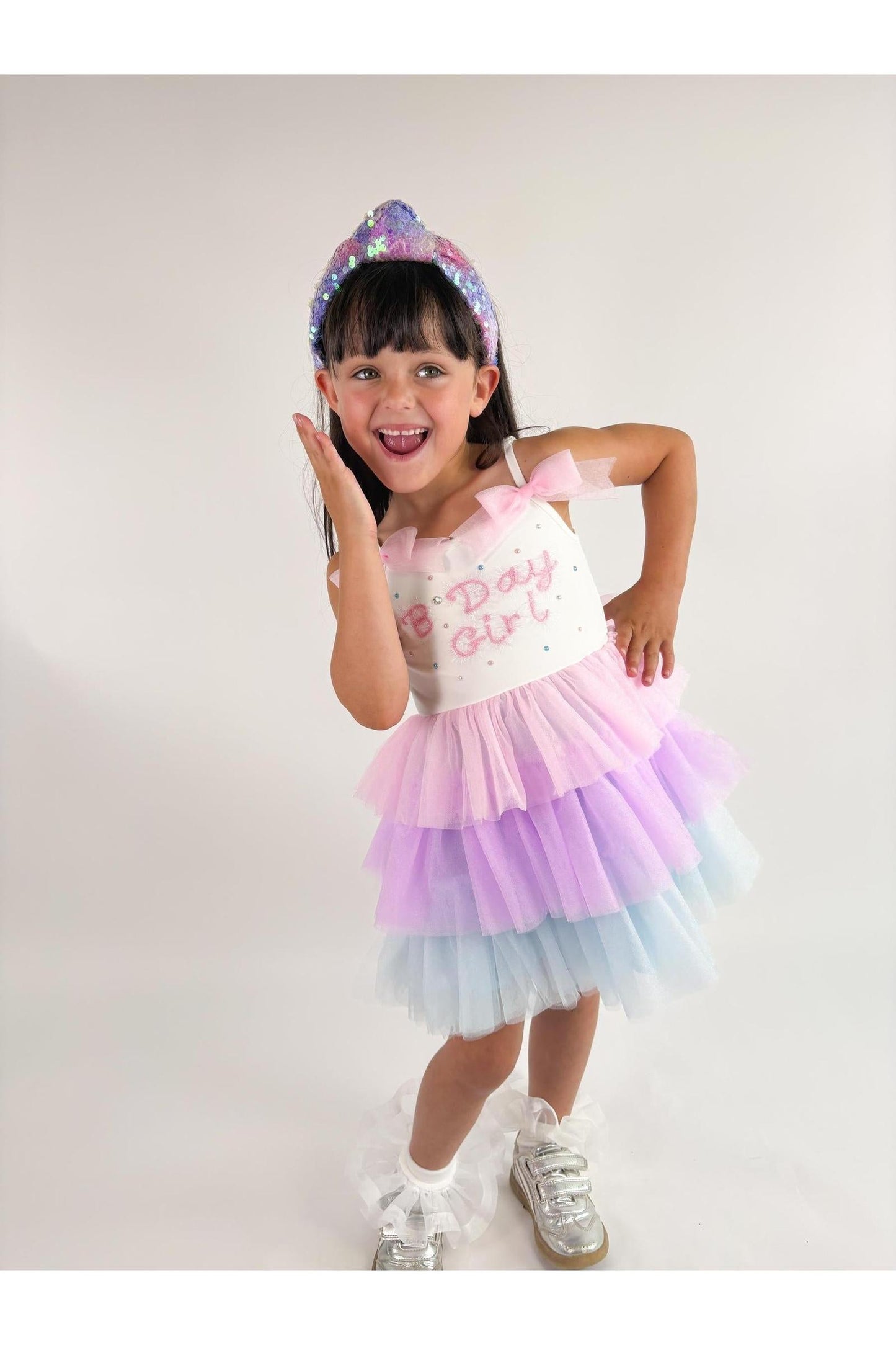 "B'Day Girl" Spaghetti Strap Tulle Dress