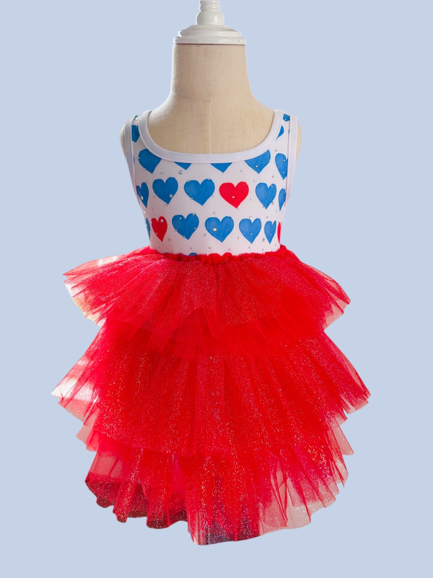 Sparkly Red, White & Blue Tulle Dress