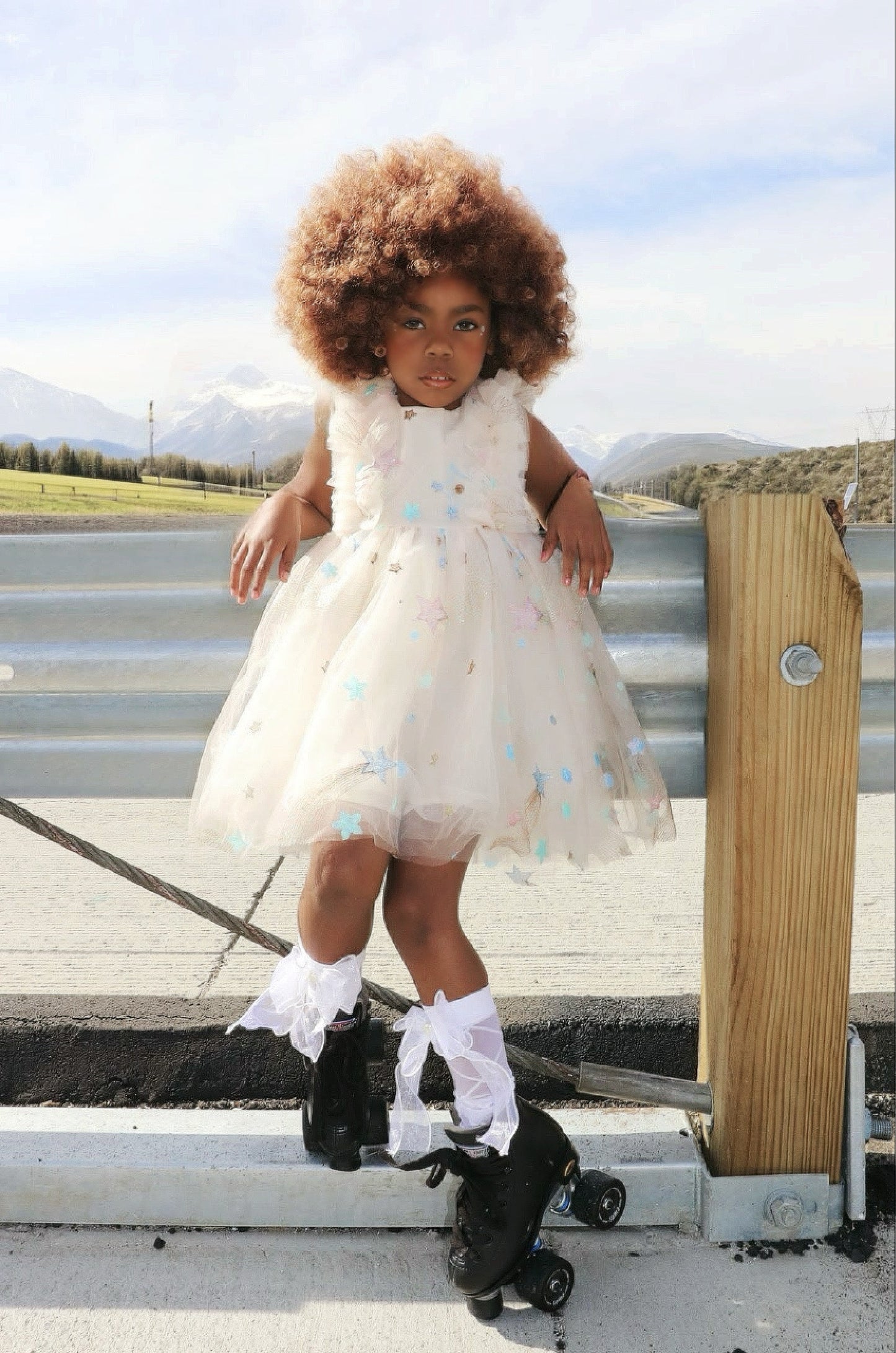 Cream Tulle Star Dress