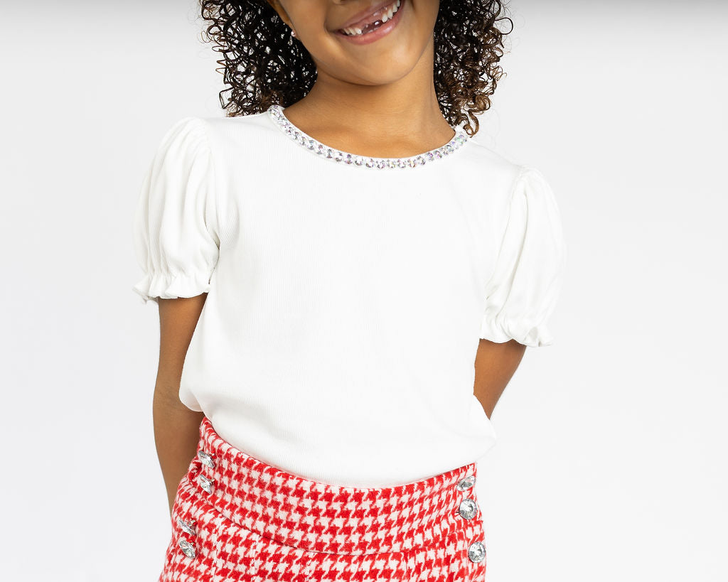 White Puff Sleeve Top