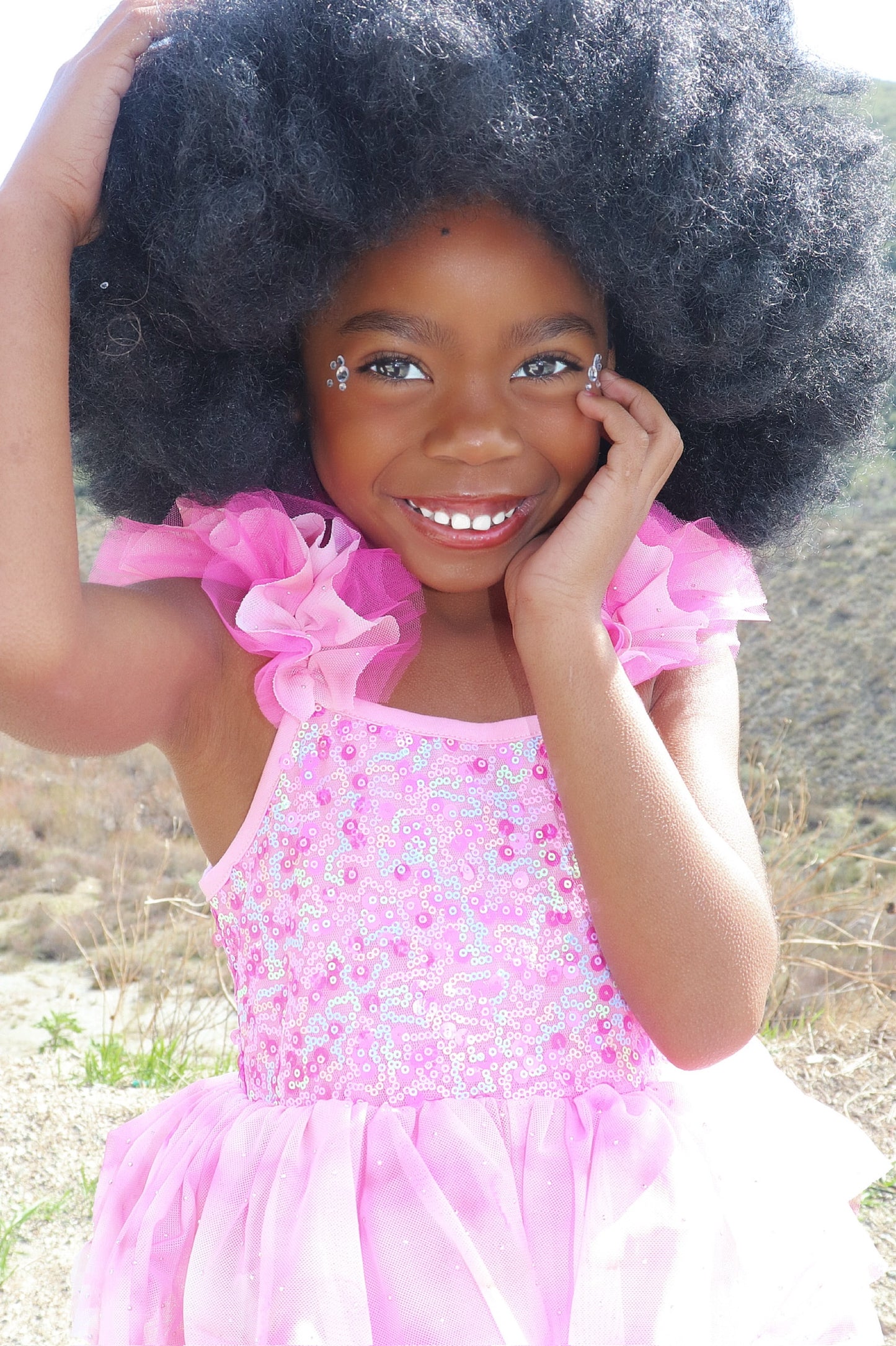 Ombre Pink Sparkle Tulle Dress