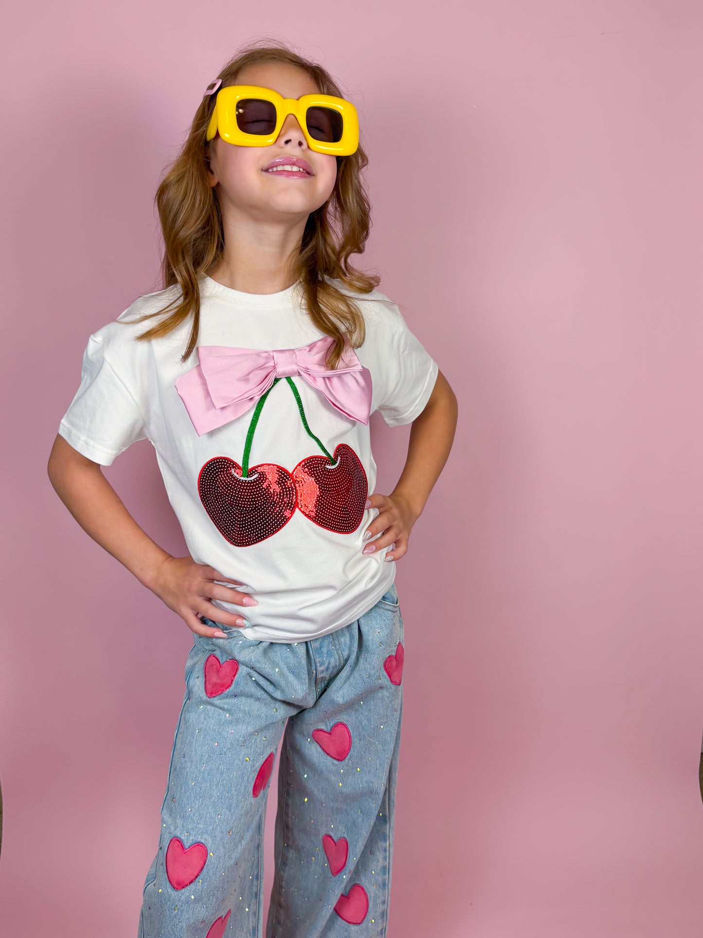 Cherry and Bow Patched Top