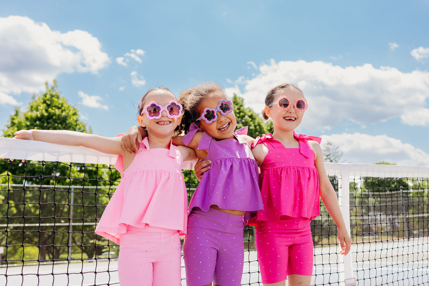 Lavender Bow Two-Piece Gem Stamped Athletic Set (PREORDER: MID-JUNE SHIP)