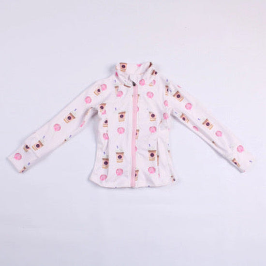 Latte and Cake Pop Print Athletic Jacket