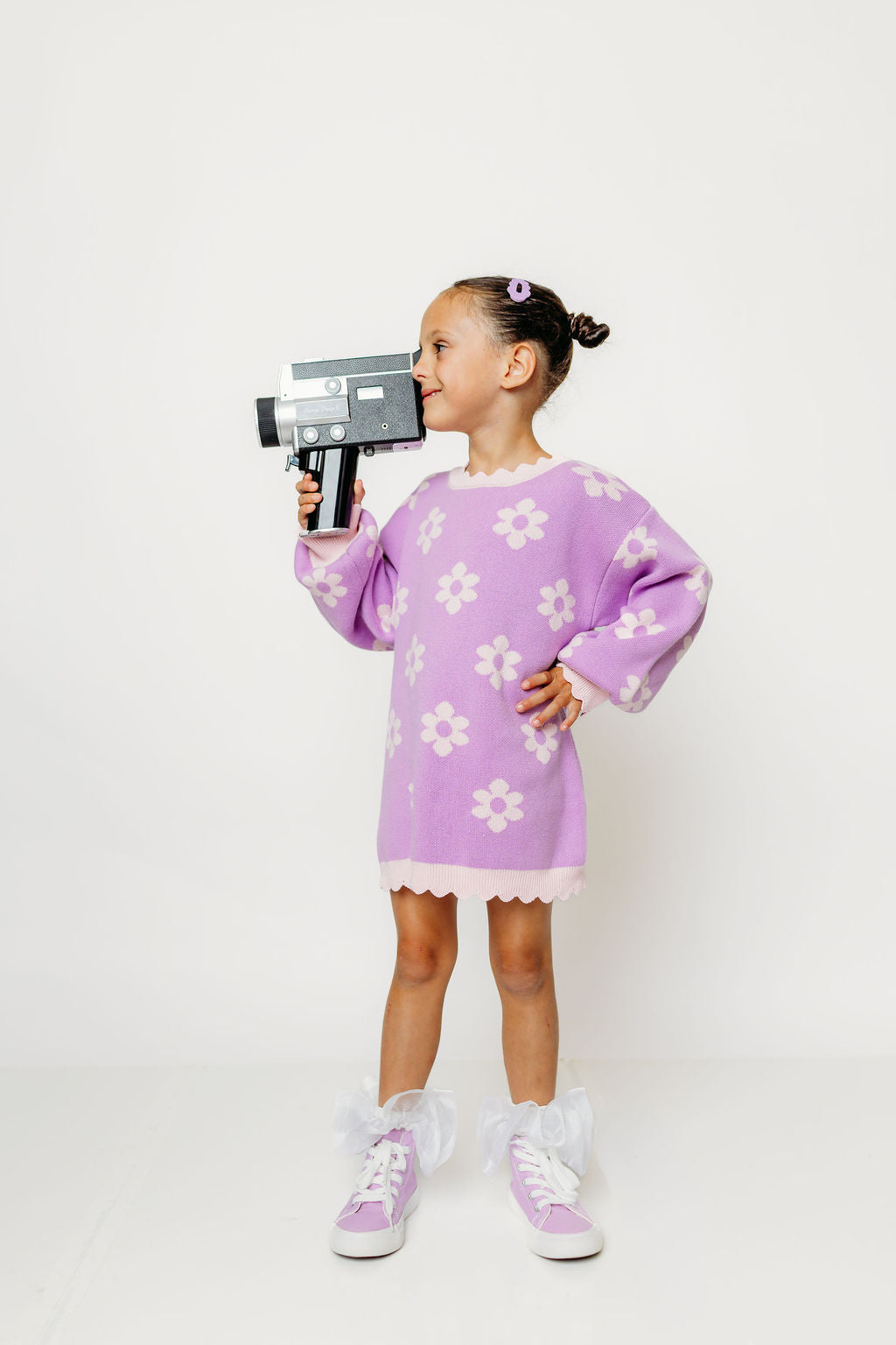 Lavender Daisy Knit Dress (PREORDER)