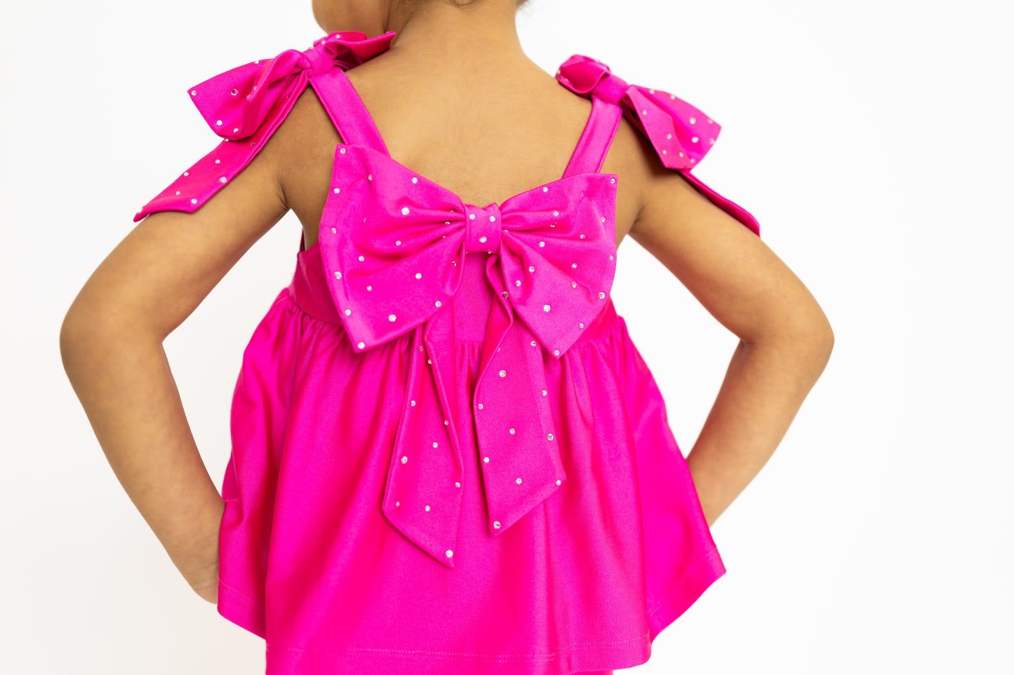 Magenta Bow Two-Piece Athletic Gem Set