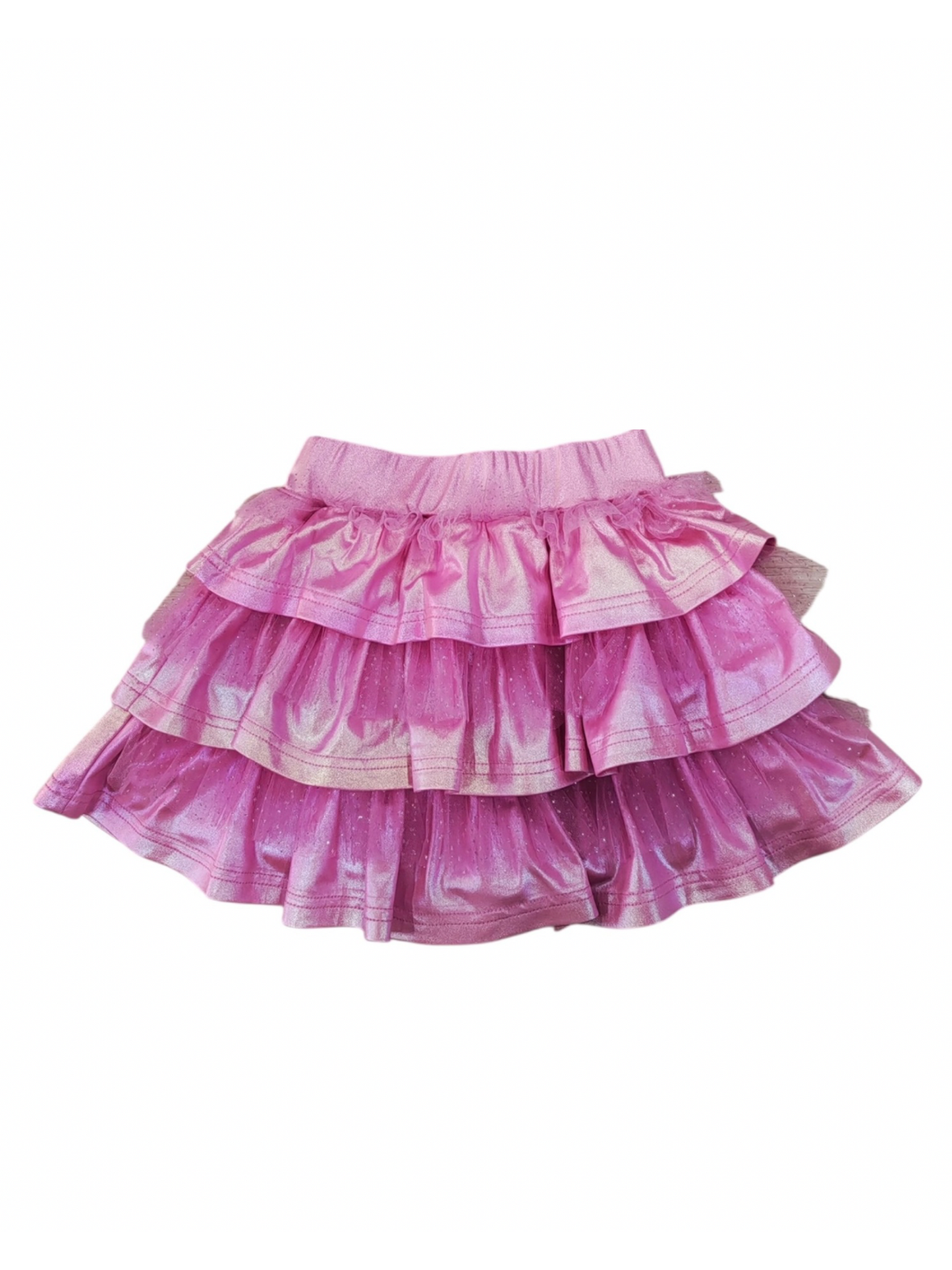 Pink Metallic and Tulle Layered Skort
