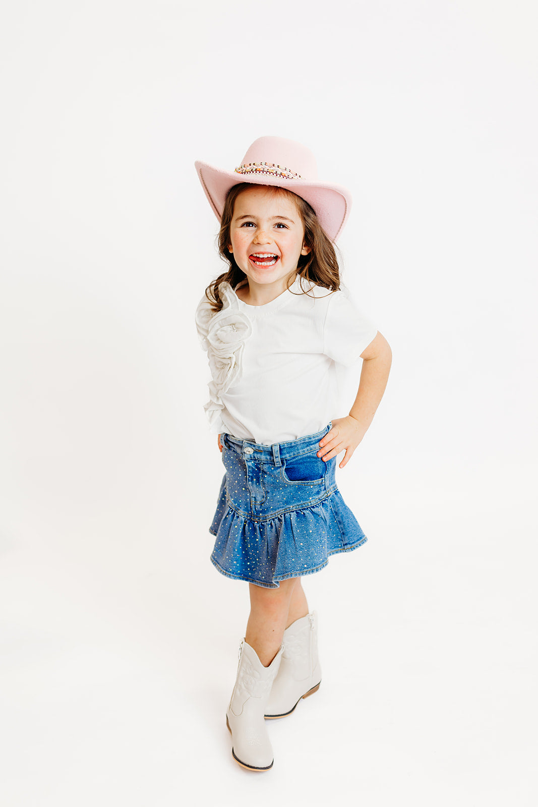 Denim Embellished Skort