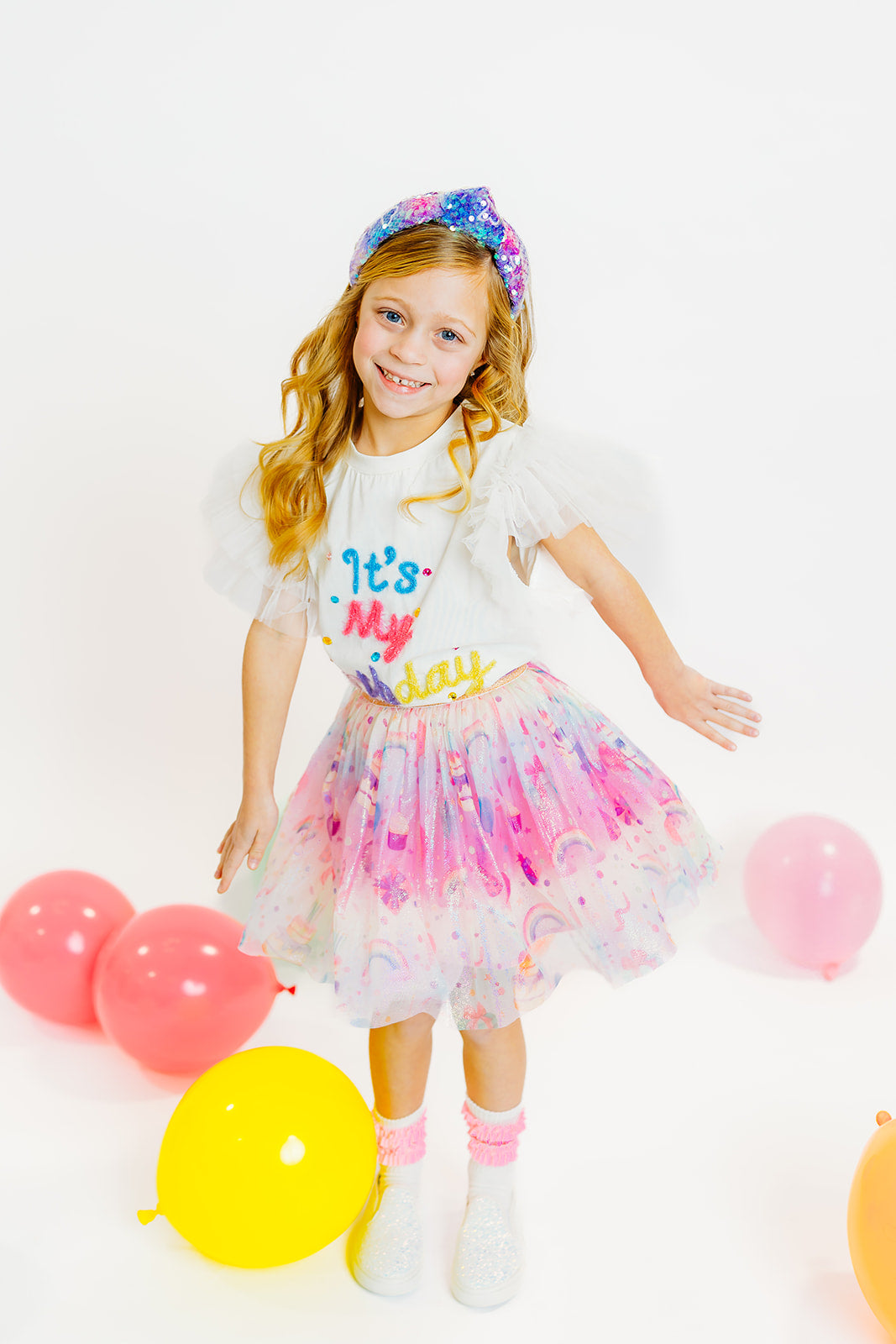 Birthday Print Tulle Skirt