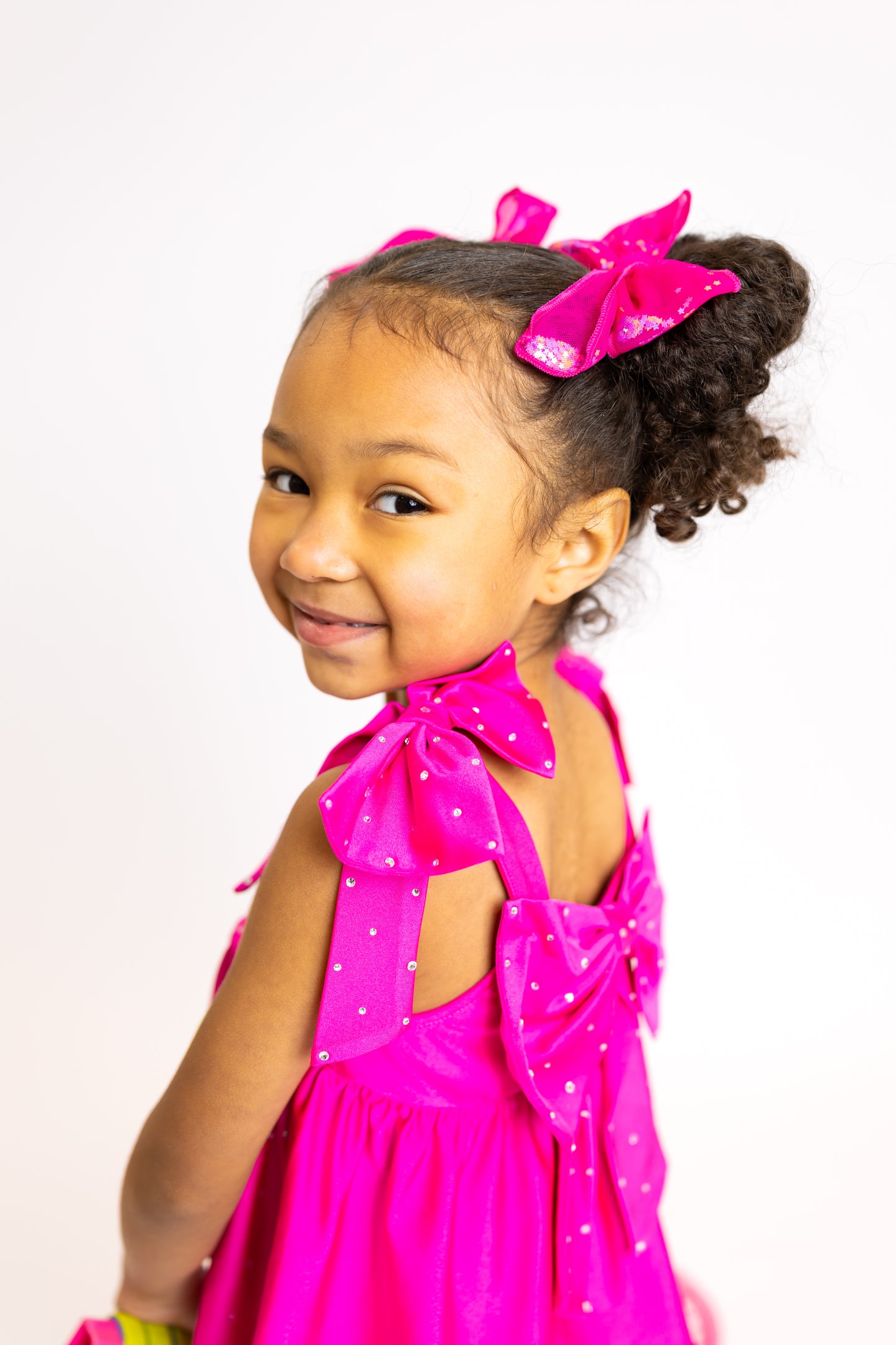 Magenta Bow Two-Piece Athletic Gem Set