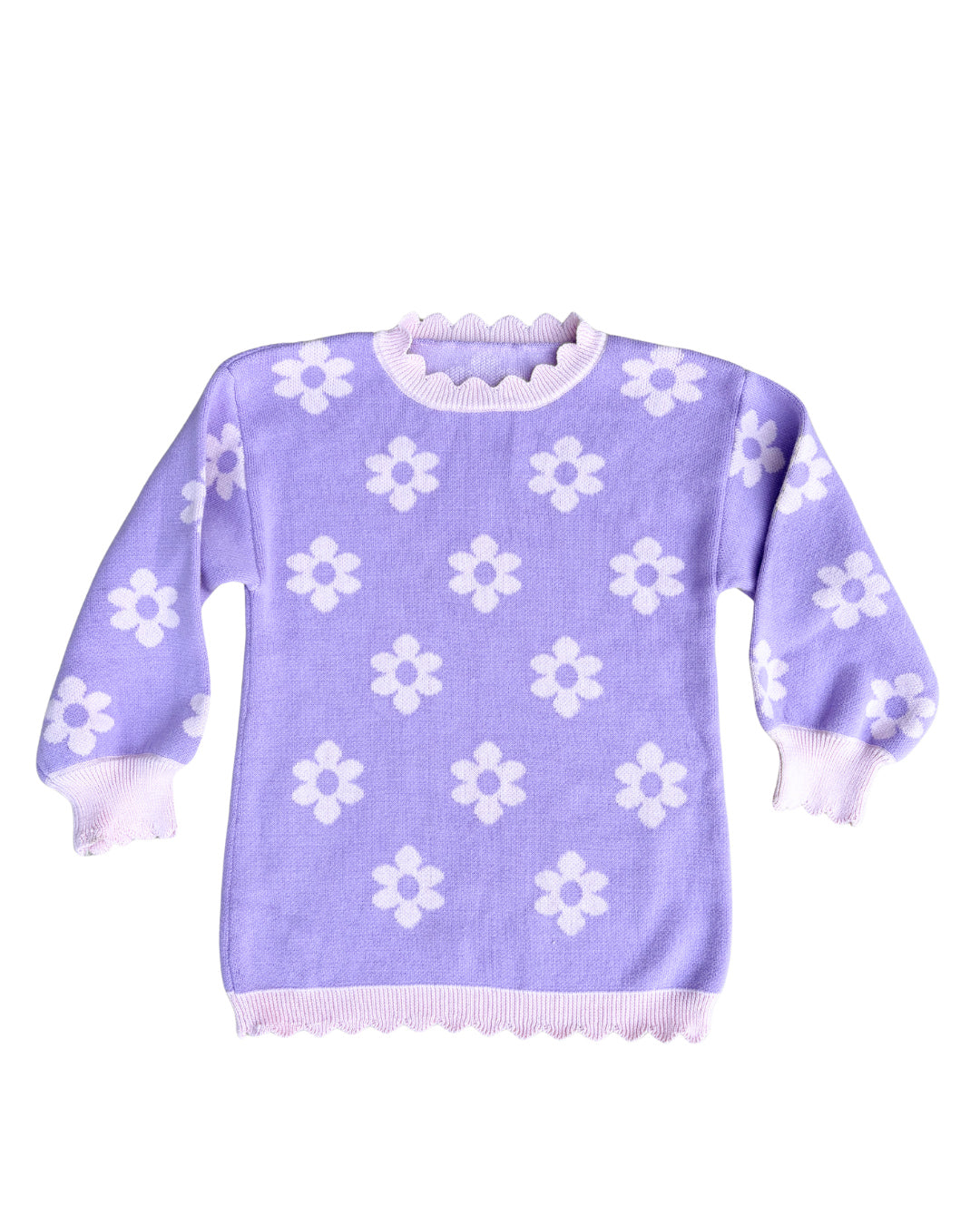 Lavender Daisy Knit Dress (PREORDER)