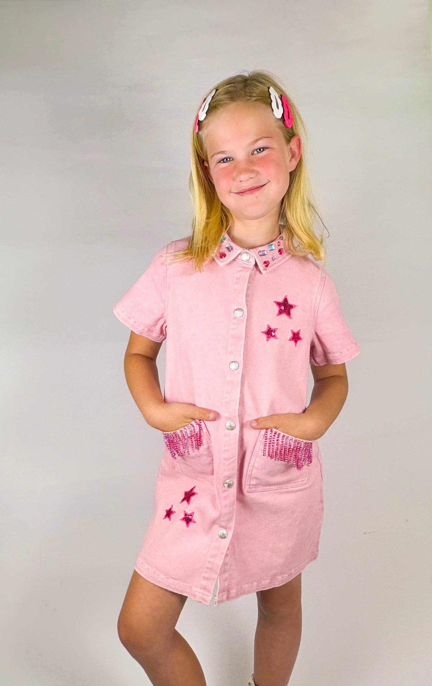 Pink Denim Dress