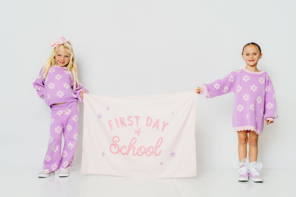 Lavender Daisy Knit Dress (PREORDER)