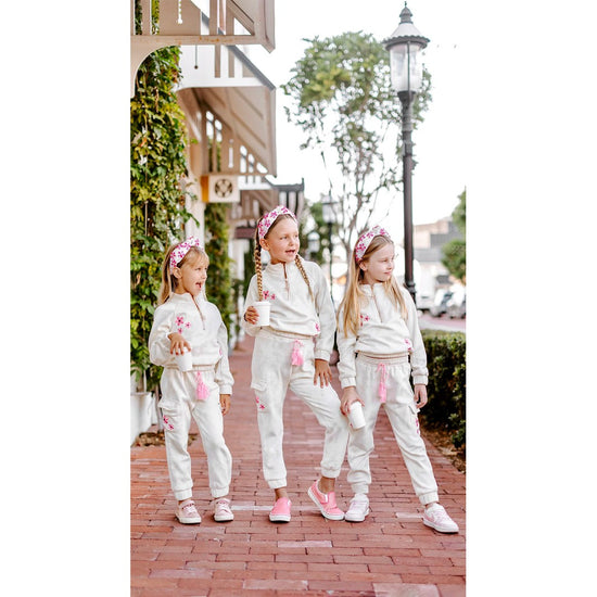 Marble Dye Flower Jogger Set