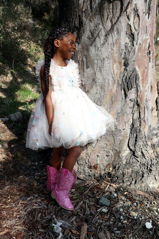 Cream Tulle Star Dress