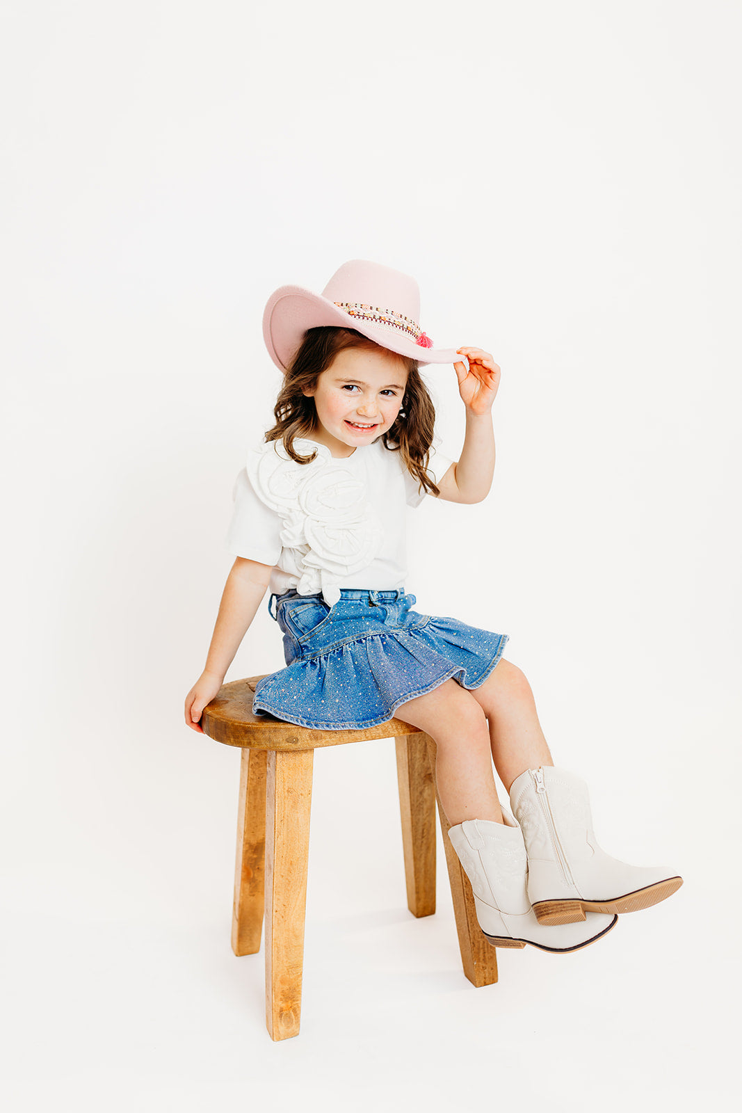 White Flower Ruffle Top