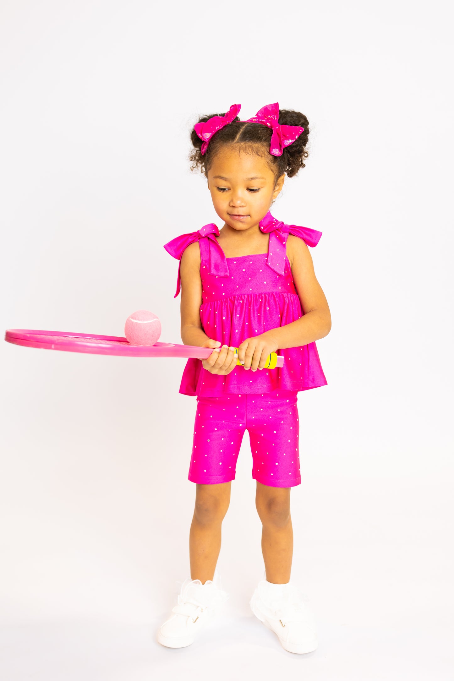 Magenta Bow Two-Piece Athletic Gem Set
