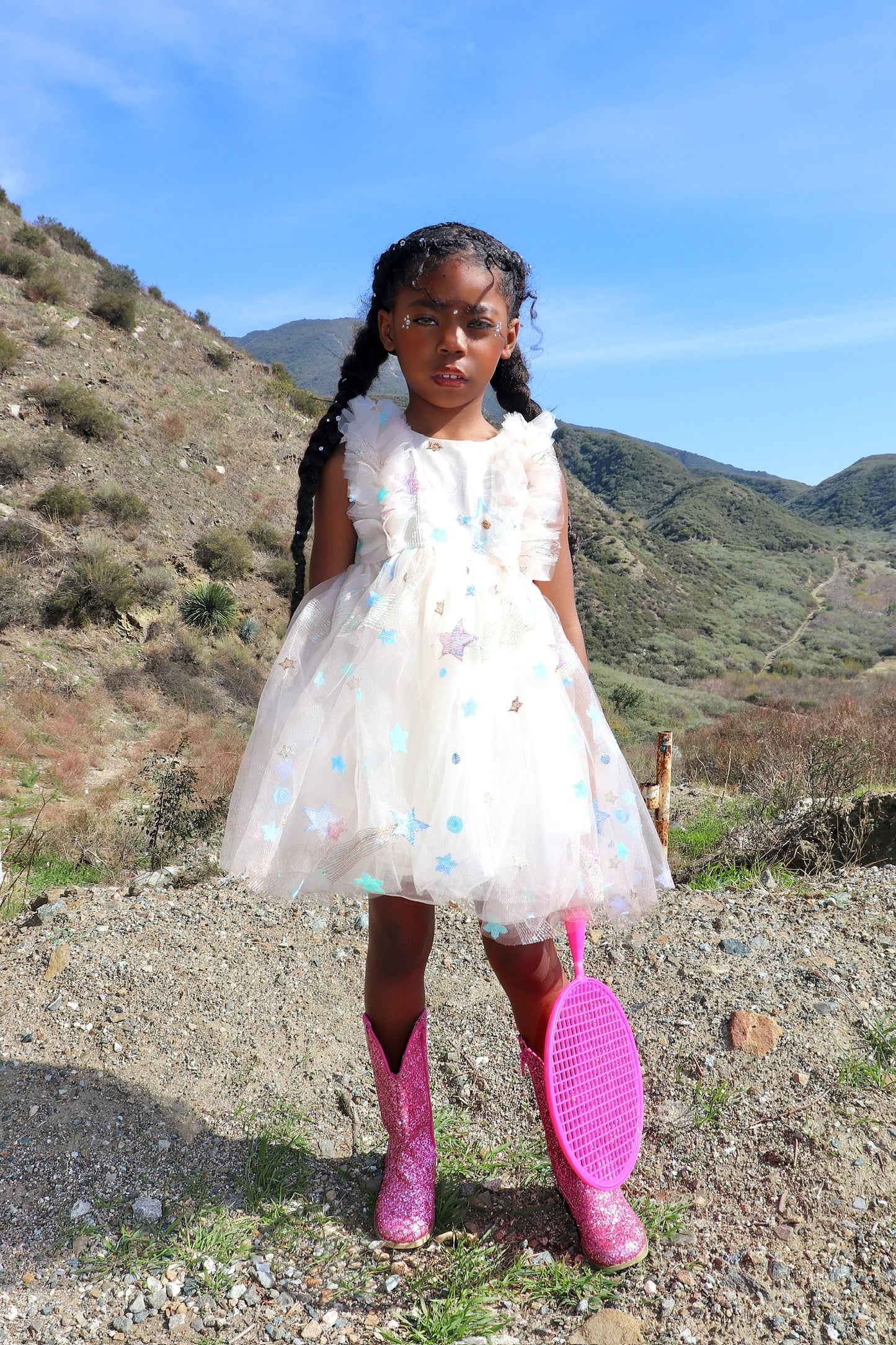 Cream Tulle Star Dress