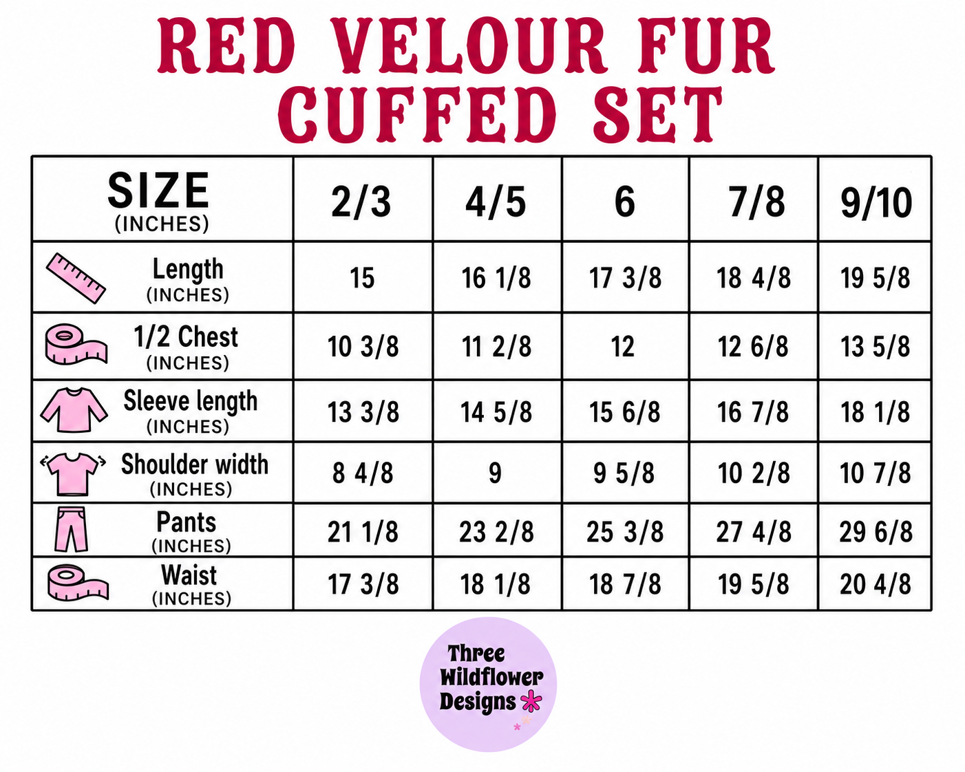 Red Velour Fur Cuffed Set (PREORDER)