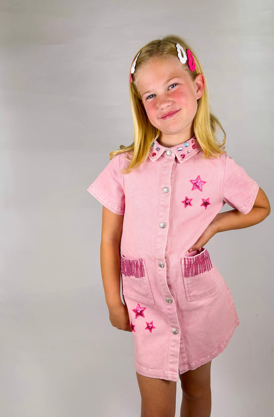 Pink Denim Dress