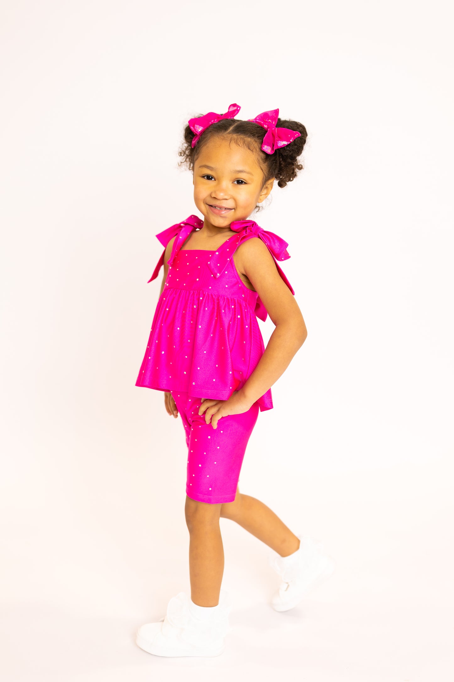 Magenta Bow Two-Piece Athletic Gem Set