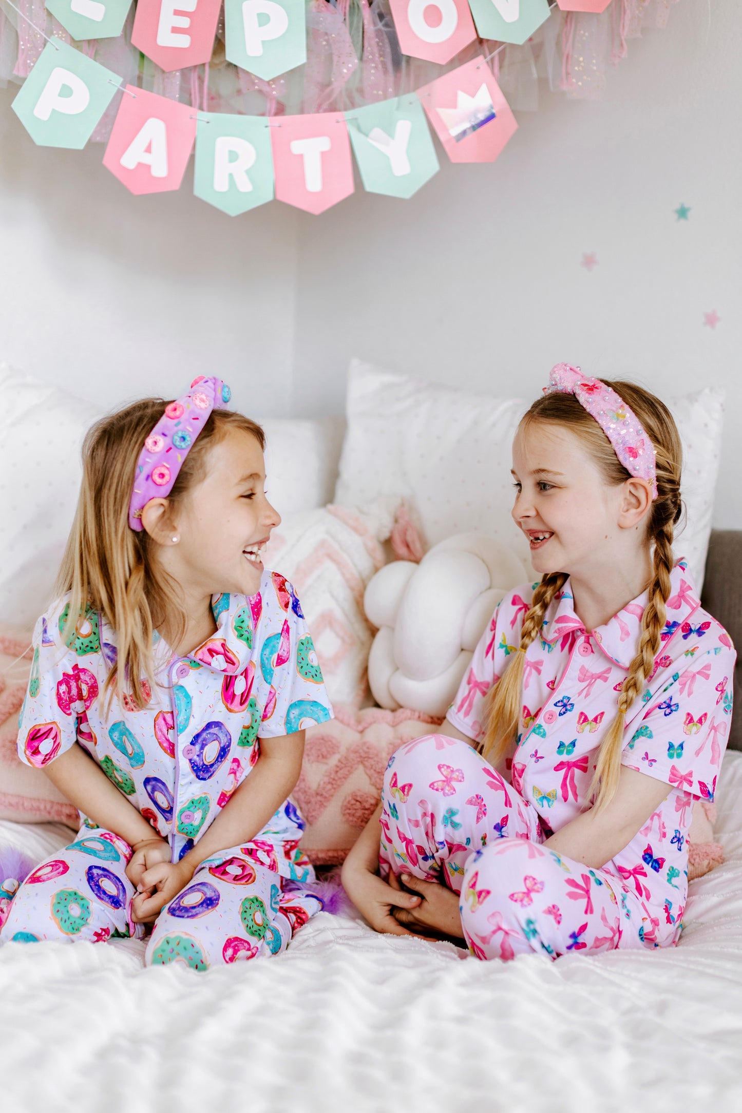 Bow and Butterfly Print Bamboo Feather PJs