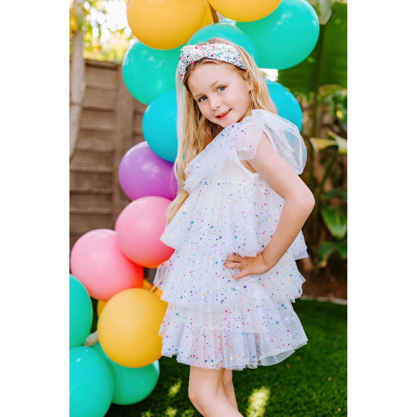 White Sparkler Foil Cake Dress