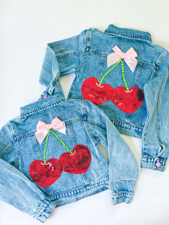 Cherry and Bow Denim Jacket